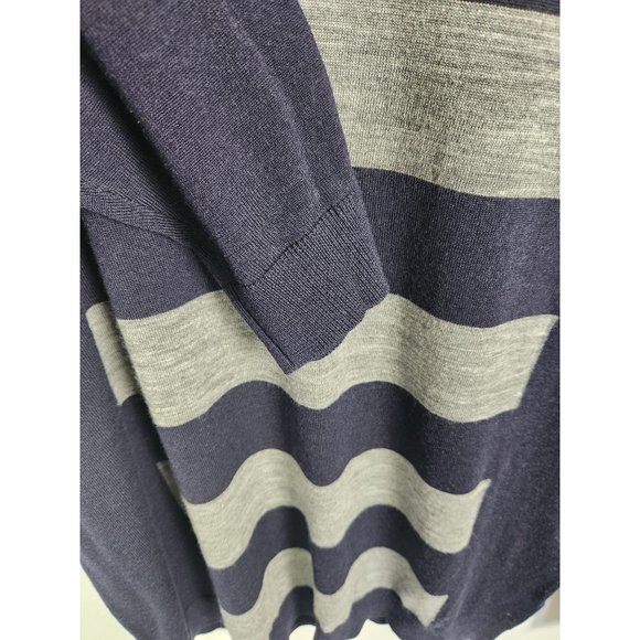 Marciano Guess Men's Sz. XXL Navy & Grey Stripe Wool Blend Lightweight Sweater - Picture 4 of 6